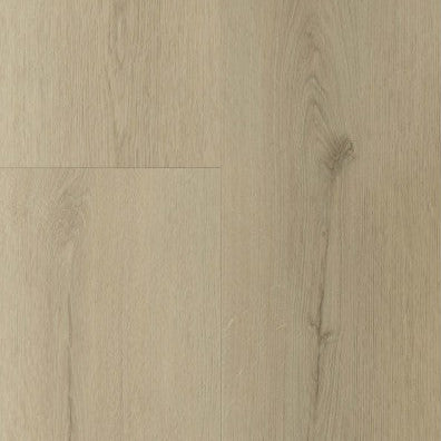 lichte beige eiken vloer met brede planken en subtiele houtnerfstructuur met enkele natuurlijke knoesten