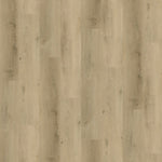Lichte beige eiken vloer met brede planken en subtiele houtnerfstructuur zonder opvallend patroon.