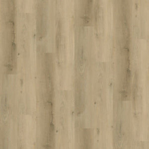 Lichte beige eiken vloer met brede planken en subtiele houtnerfstructuur zonder opvallend patroon.