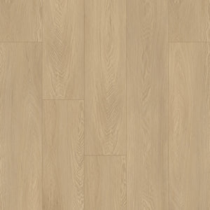 licht beige eiken vloer met middelgrote brede planken en natuurlijke houtnerfstructuur in een recht gelegd patroon