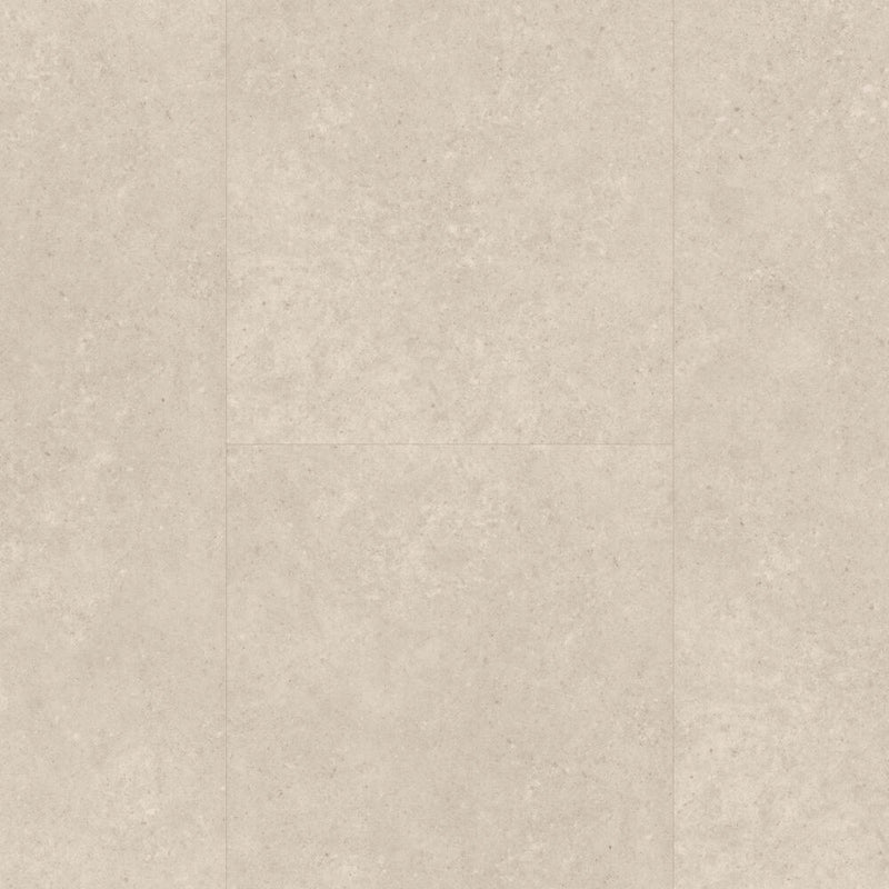 licht beige tegelvloer met grote, mat afgewerkte tegels in een subtiel korrelig patroon zonder opvallende structuur
