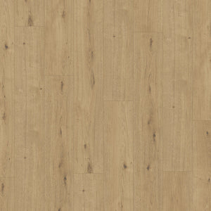 licht beige eiken vloer met rechte planken en subtiele noesten, fijne houtstructuur zichtbaar in het oppervlak