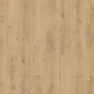 licht beige eiken vloer met rechte planken en subtiele houtnerven en knoesten, fijne natuurlijke houtstructuur zichtbaar
