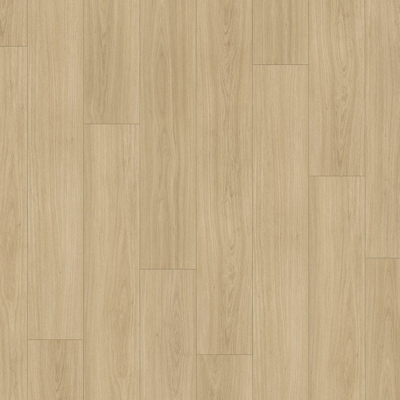 licht eiken vloer met rechte planken en subtiele houtnerfstructuur in zachte beige tinten