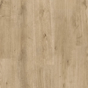 lichte beige eiken vloer met brede planken en natuurlijke houtstructuur met subtiele noesten en fijne houtnerf zichtbaar