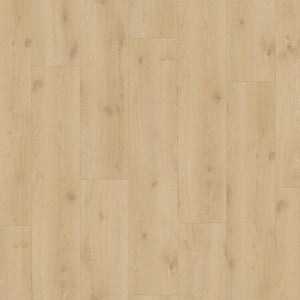 licht beige eiken vloer met natuurlijke houtstructuur en subtiele noesten in rechte planken patroon