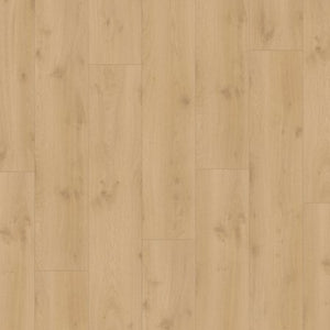 licht beige eiken vloer met brede planken en subtiele houtnerfstructuur