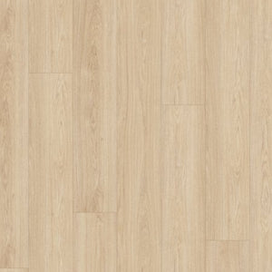 lichte beige eiken vloer met rechte planken en subtiele houtnerfstructuur