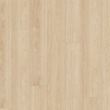 lichte beige eiken vloer met rechte planken en subtiele houtnerfstructuur
