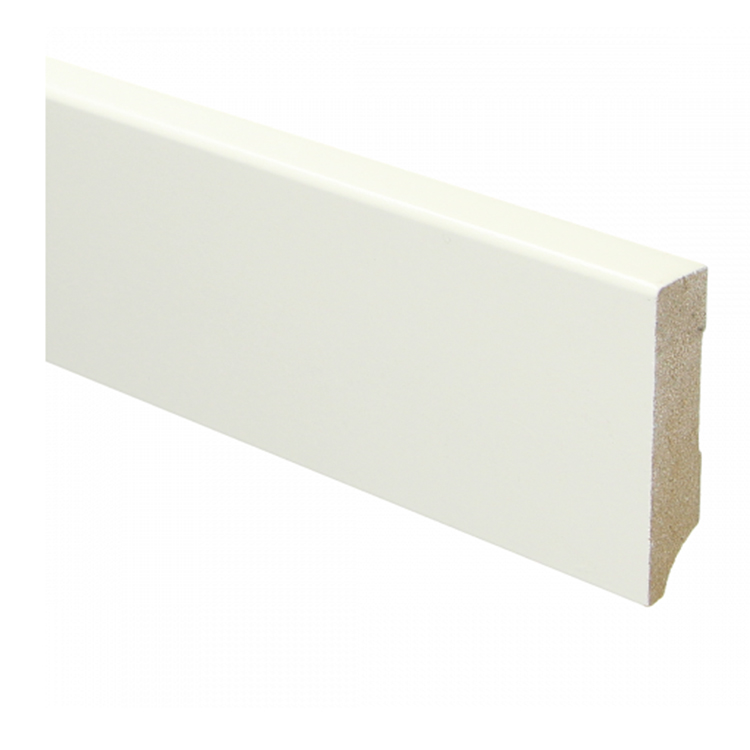Hoge plint Wit 80x12mm Recht